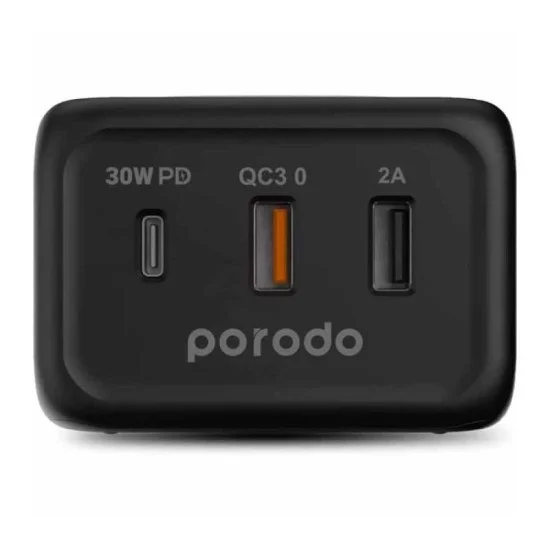 Porodo Desktop Charger Fast-Wireless Charging - Black